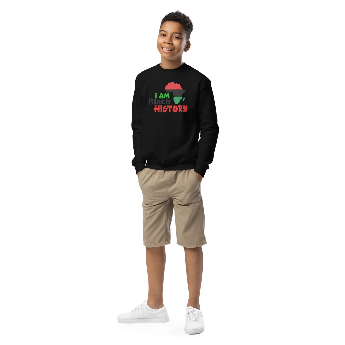 Youth crewneck sweatshirt - I Am Black History