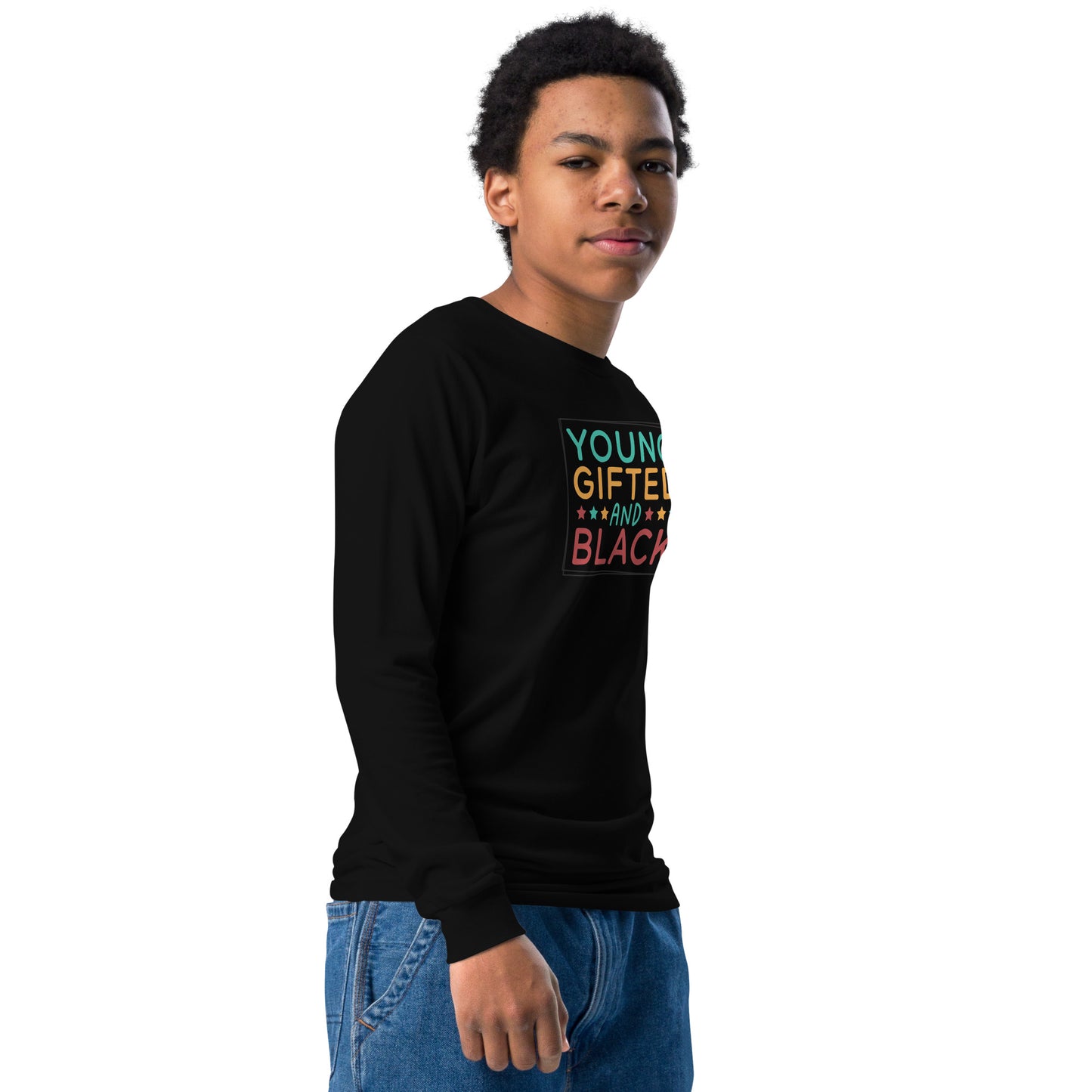 Youth long sleeve tee - Juneteenth Young Black and Talented