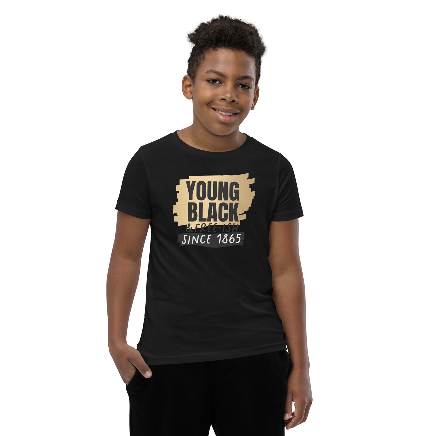 Youth Short Sleeve T-Shirt - Juneteenth Young Black Freeish Since 1865