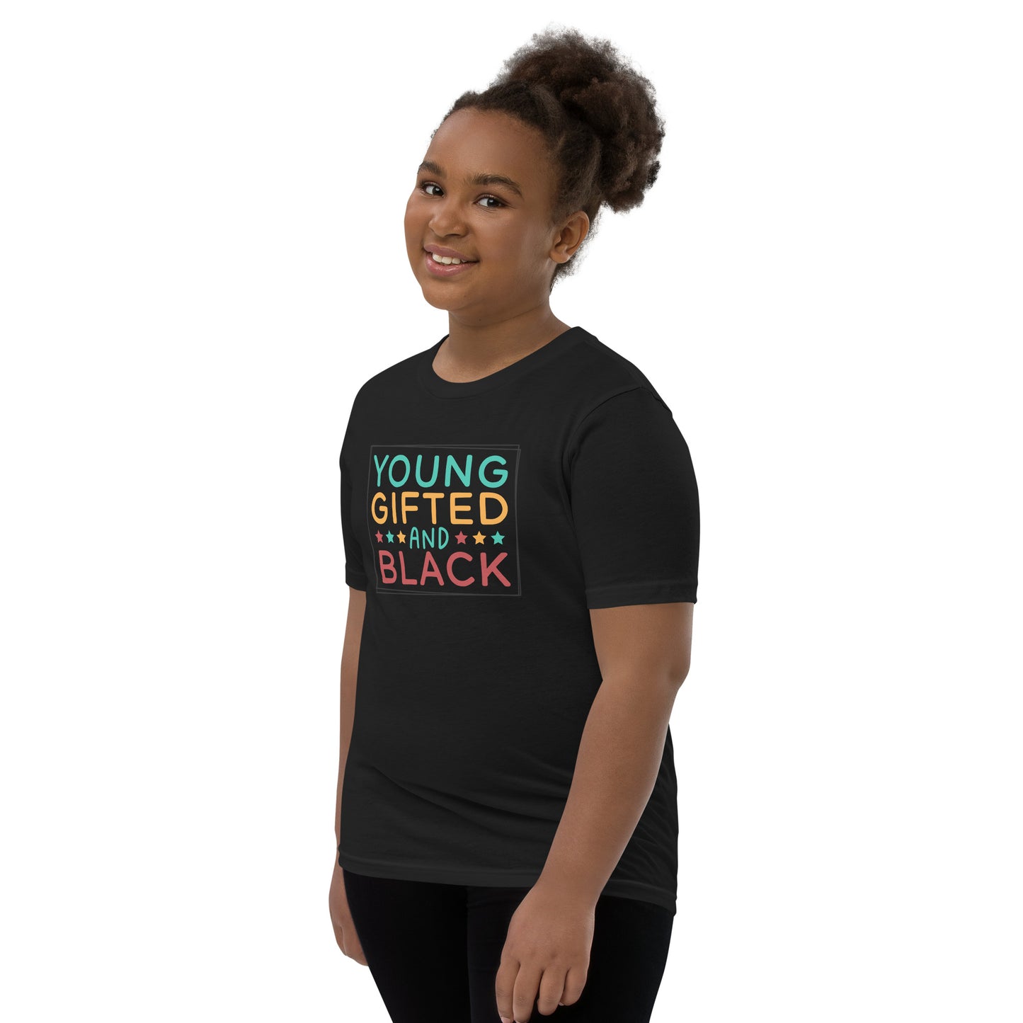 Youth Short Sleeve T-Shirt - Juneteenth Young Gifted ad Black