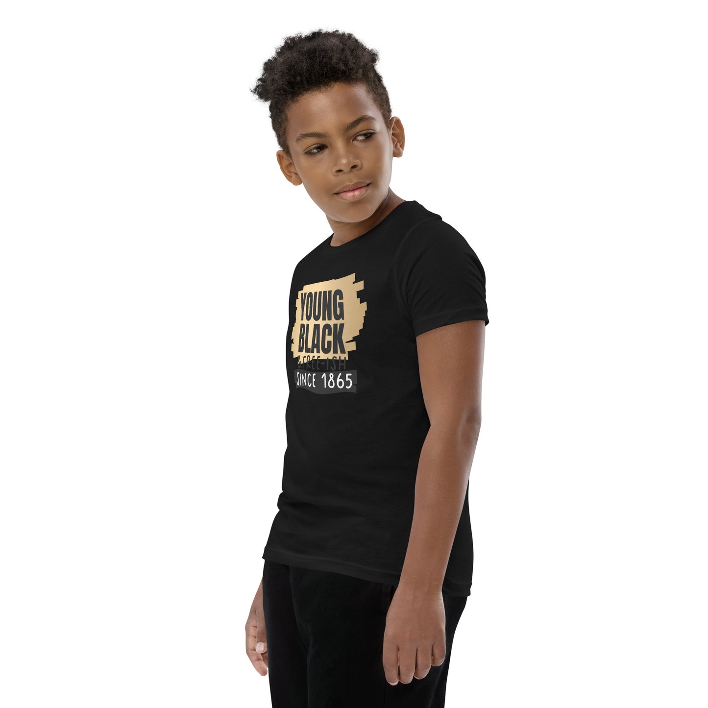 Youth Short Sleeve T-Shirt - Juneteenth Young Black Freeish Since 1865