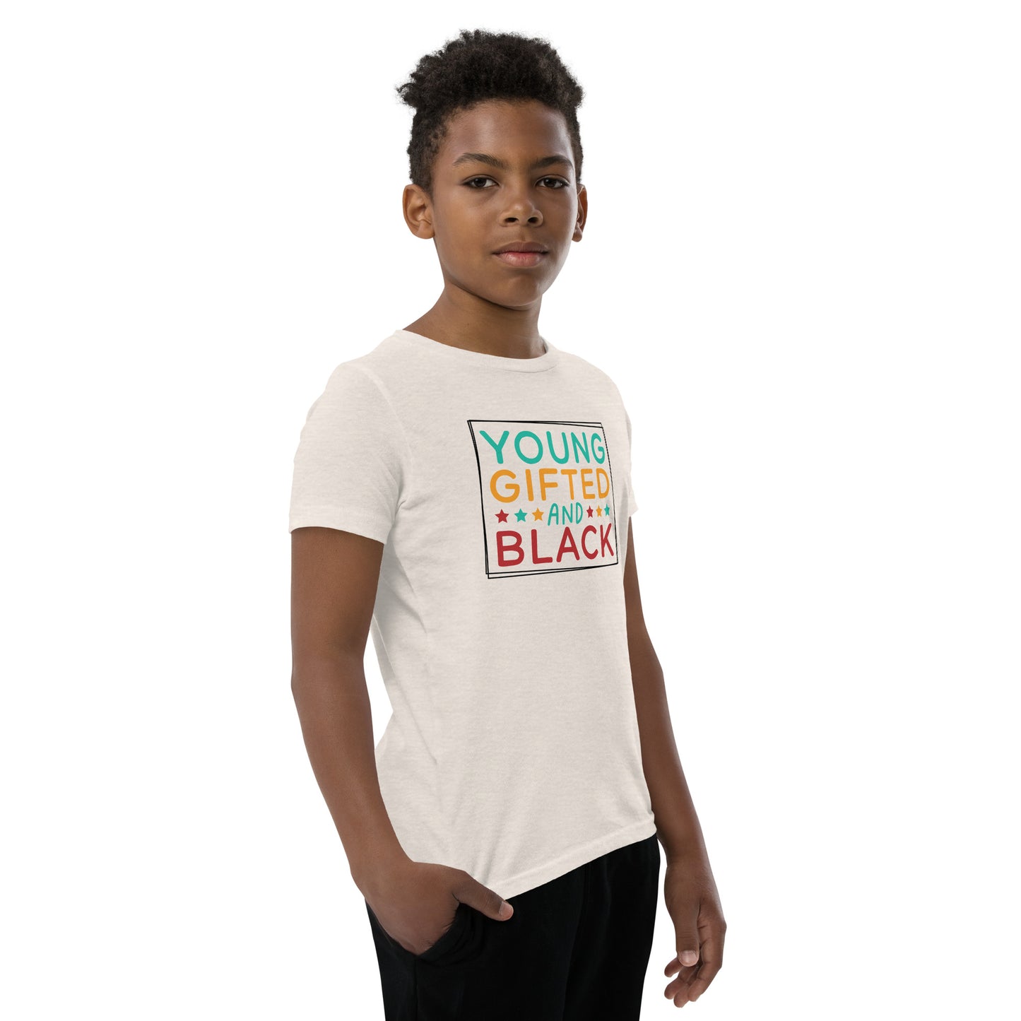 Youth Short Sleeve T-Shirt - Juneteenth Young Gifted ad Black