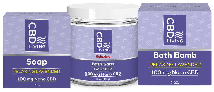 CBD Bath Bomb, Salt & Soap 500 mg Trio Set - Lavender