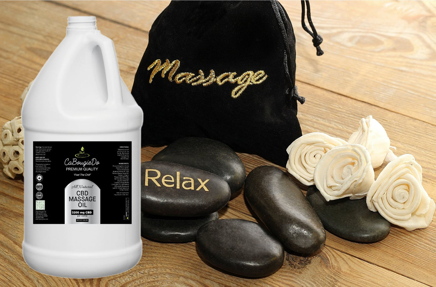 CaBougieDo Massage Oil with 3200 mg CBD - Gallon jug