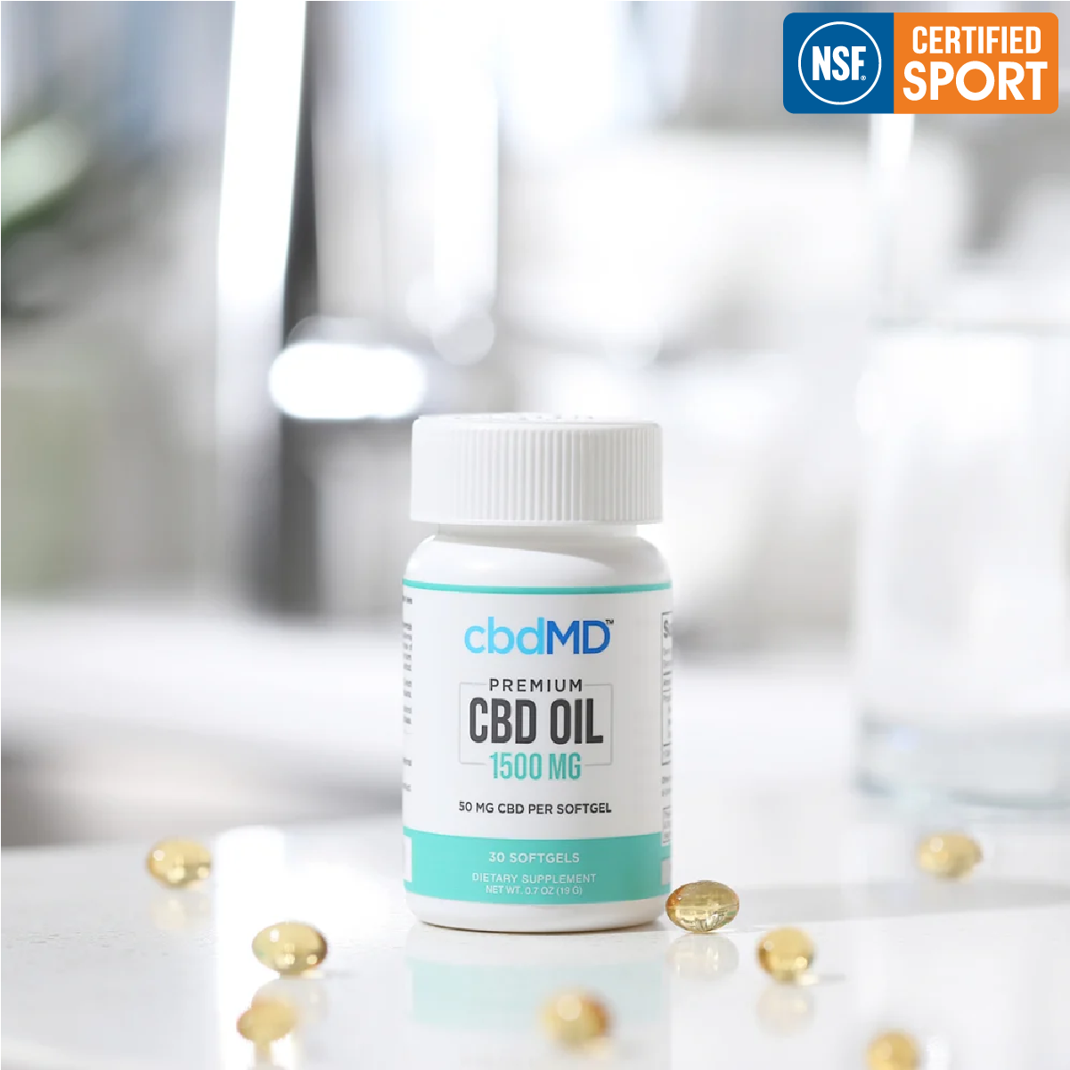 CBD Oil Softgels 1500 MG - 30 COUNT (NSF Certified for Sport)